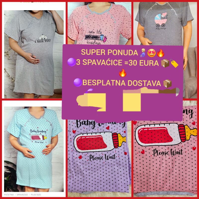 SUPER PONUDA 1( 3 spavaćice kratki rukav+ besplatna dostava