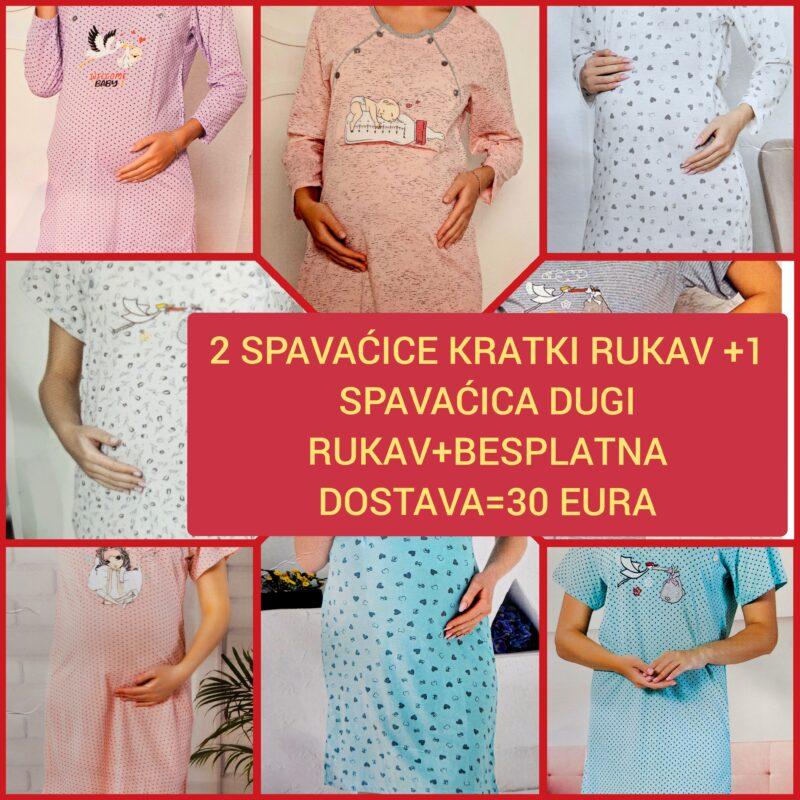 SUPER PONUDA 6 ( 2 SPAVAĆICE KRATKI RUKAV +1 SPAVAĆICA DUGI RUKAV